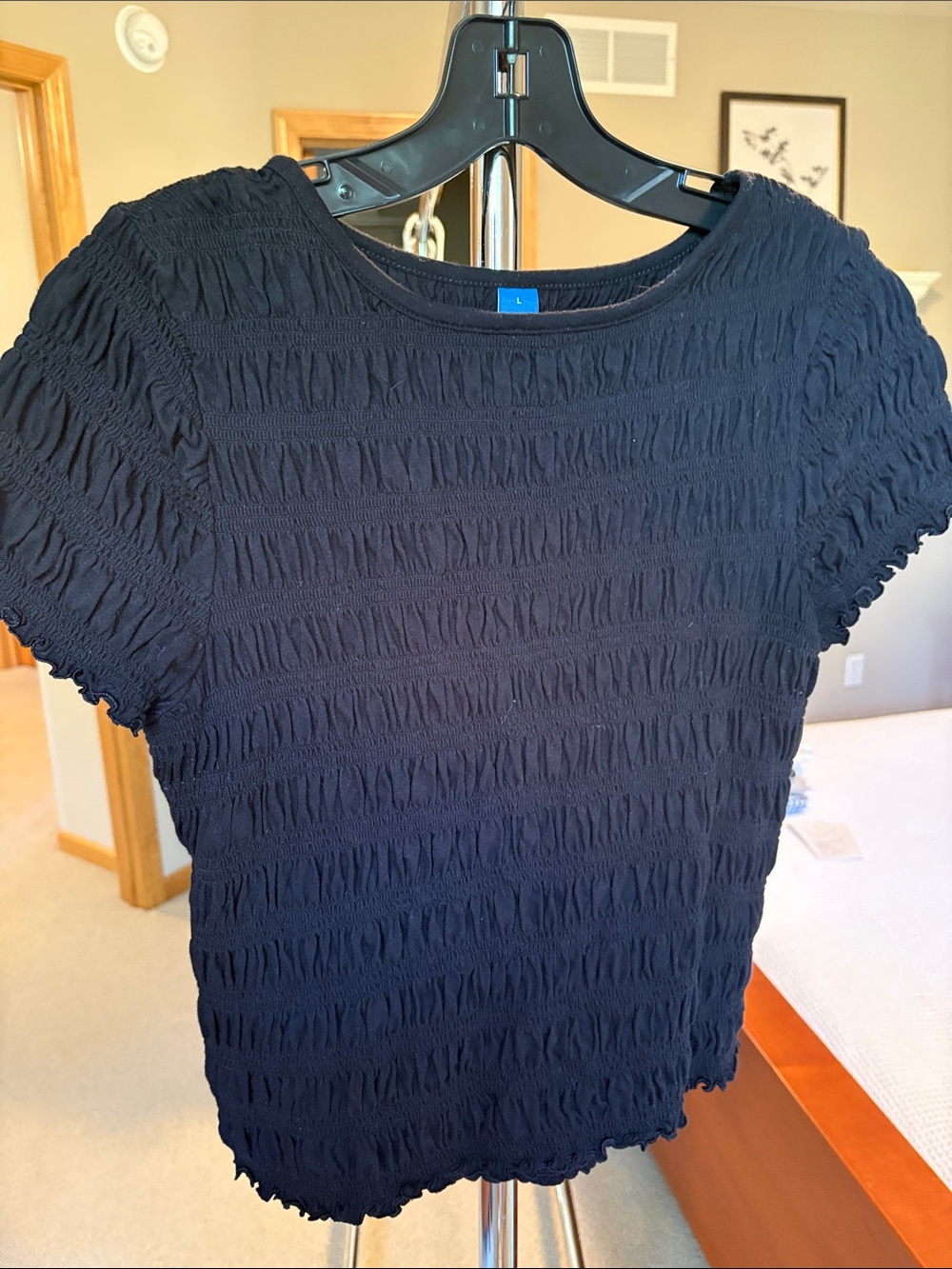 Old Navy Black Textured Short Sleeve Tee